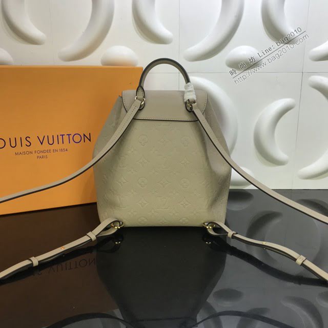 LV包包 LV新款雙肩包 M45410 褐灰色壓紋牛皮 Montsouris雙肩包 LV女士雙肩後背包  ydh3763